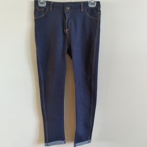 #325 Icy Fashion M Navy Jegging Gold Thread